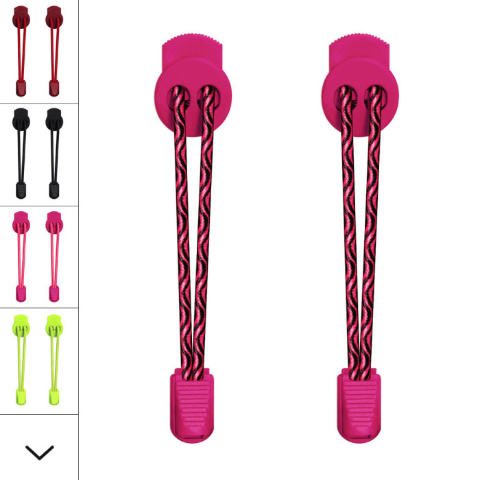 Sort & hot pink elastik snørebånd